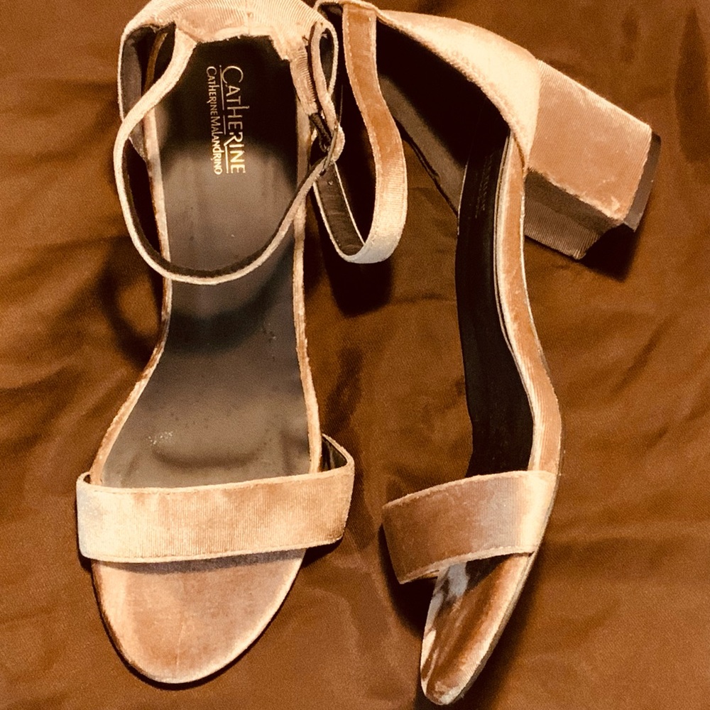 Catherine Malandrino velvety strapped sandal.